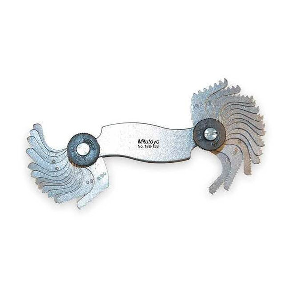 Mitutoyo Thread Pitch Gauge Set,Thread Ang 60 deg 188-153