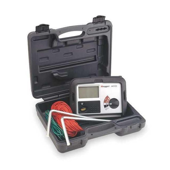 Megger Earth Ground Tester,LCD,2kiloohm,Battery DET3TC