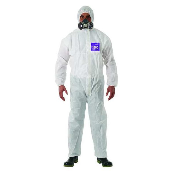 Ansell Hooded Coverall,Serged,XL,PK25 WH15-S-92-101-05