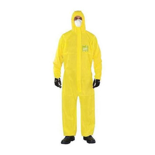 Microchem Hooded Coverall,Bound,Yellow,4XL,PK25 YY23-B-92-111-08