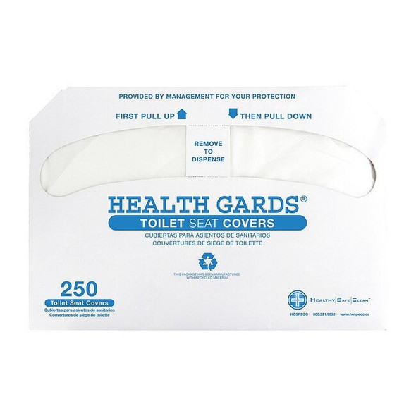 Hospeco Toilet Seat Cover, Health Gards, 1/2 Folded, 2500 PK HG-2500