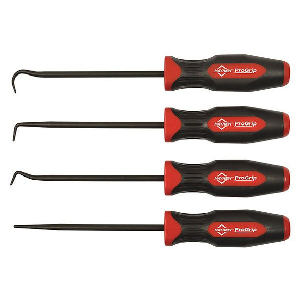 Mayhew Pro Pick And Hook Set,Steel,4 pcs.,13-3/4" L 13094