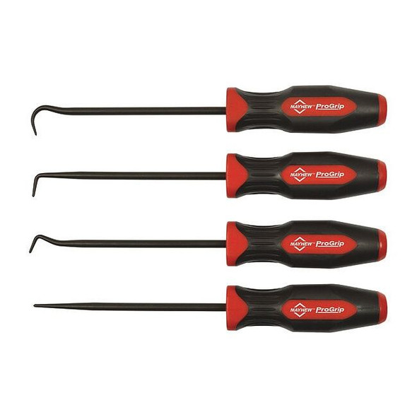 Mayhew Pro Pick And Hook Set,Steel,4 pcs.,13-3/4" L 13094