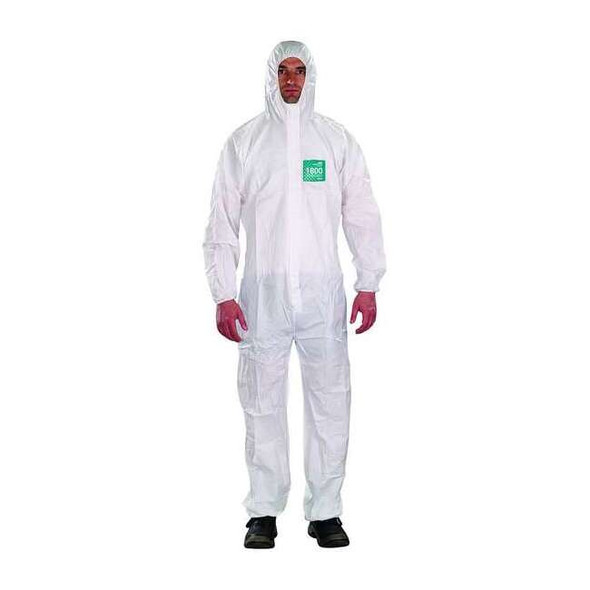 Ansell Hooded Coverall,Bound,Elastic,3XL,PK25 WH18-B-92-111-07
