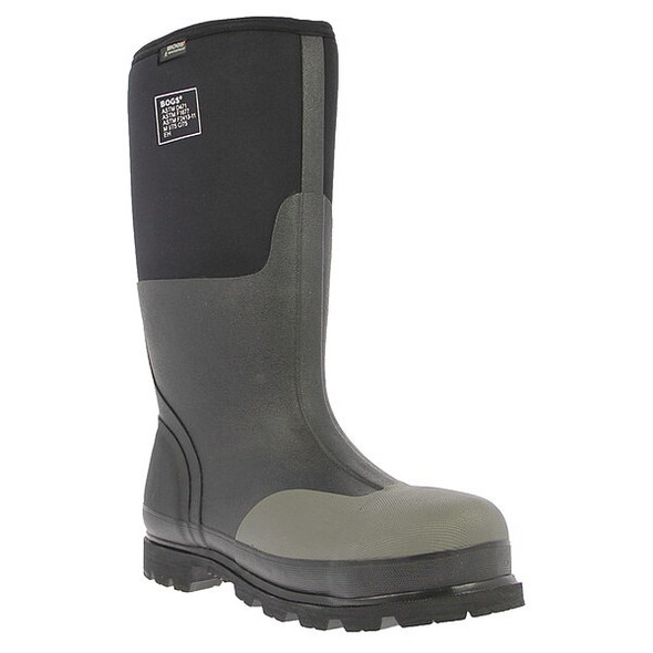 Men's Forge Rubber Boot, Steel Toe, 16" Height, Black, 15