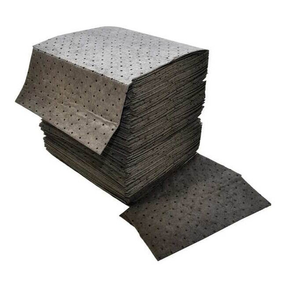 Spilfyter Sorbent Pad, 24 gal, 16 in x 18 in, Universal, Gray, 100 PK DB-72