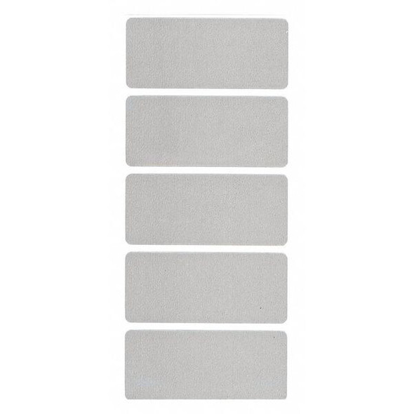 Label, Aluminum Laminated, 1 3/8 in H x 3 1/8 in W, Silver, Rectangle, 100 PK