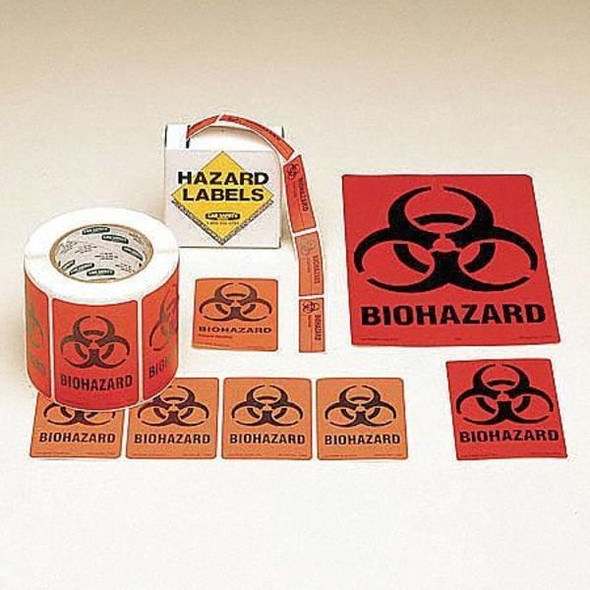 Brady DOT Handling Label, Biohazard, Paper, 2-7/8" W, 4" H 17697LS
