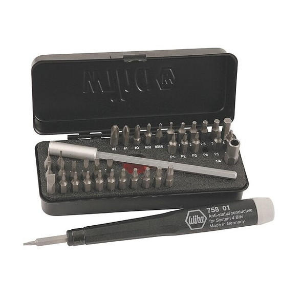 Hex, Phillips, Slotted, Torx(R) Bit 8 in, Drive Size: 4 mm , Num. of pieces:39