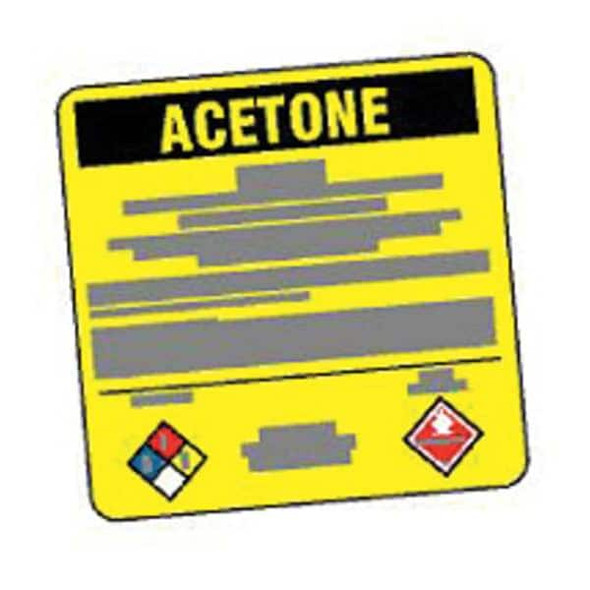 Brady NFPA Acetone Danger Label,5"H x 5" W,PK25 26116LS