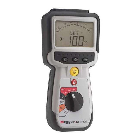 Megger Megohmmeter,1 mA to 2 mA,10 mV,Handheld MIT400/2