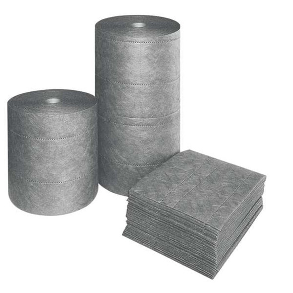Sorbent Pad, 32 gal, 16 in x 18 in, Universal, Gray, Polypropylene  DB-70