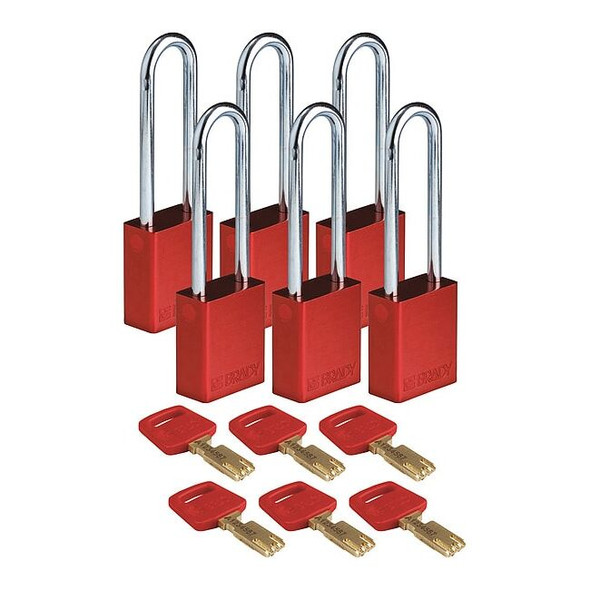 Brady ALU-RED-76ST-KD6PK