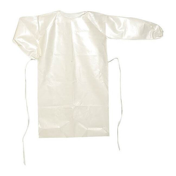 Chemical Resistant Bib Apron, ChemMax(R) 2, White, 53 in, 27 in x 49 in