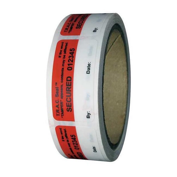 Novavision TamperEvidentLabels, Acrylic, PK250 ZS48-08RWSN-250