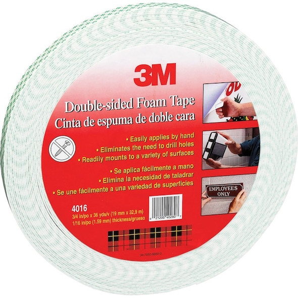 3m Foam Tape, Tan, Strip, PK256 4016