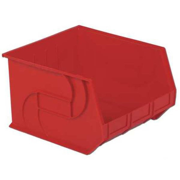 Hang & Stack Storage Bin, Plastic, Red, 11 in H, 16 1/2 in W, 18 in L