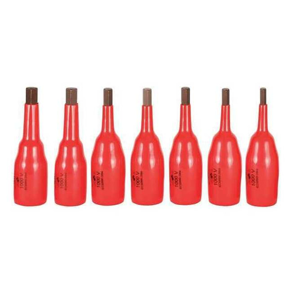 Wiha SocketBitSet,3/8in,Chrome,SAE 31890