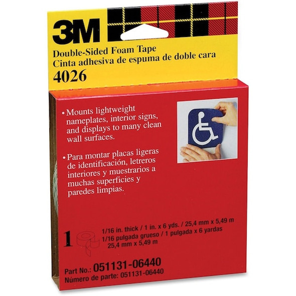 3m Foam Tape, Tan, Square, PK1000 4026 3m Foam Tape, Tan, Square, PK1000 4026