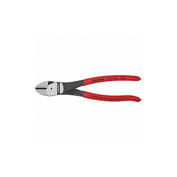 8 in 74 High Leverage Diagonal Cutting Plier Standard Cut Oval Nose Uninsulated