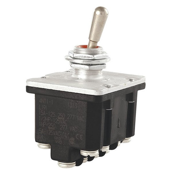 Honeywell Toggle Switch ON-OFF-ON 4PDT 15A at 277V Screw Terminals 4NT1-1