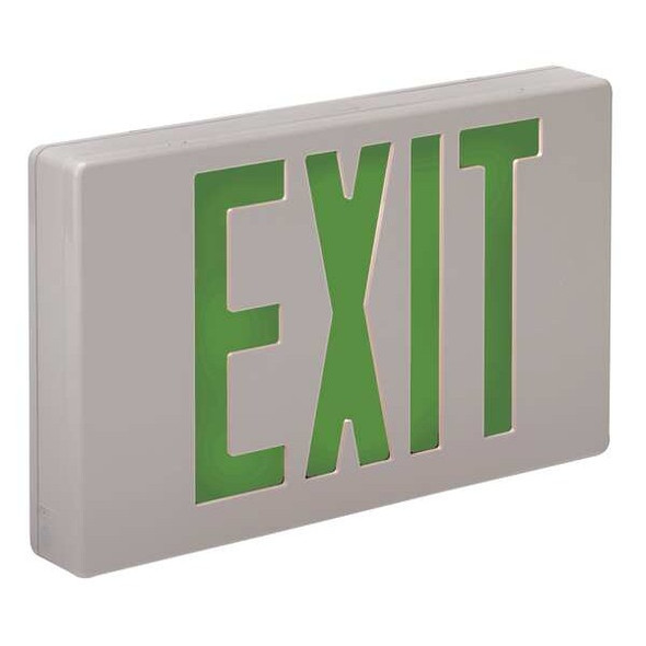 Exit Sign, White, 2 Face(s), LED, Universal Mount, Not Battery Powered