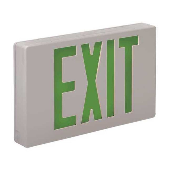 Exit Sign, White, 2 Face(s), LED, Universal Mount, Not Battery Powered