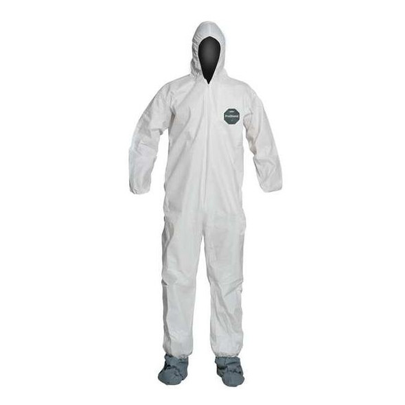 50 Coverall. Standard Fit Hood. Elastic Wrists. White. 3X