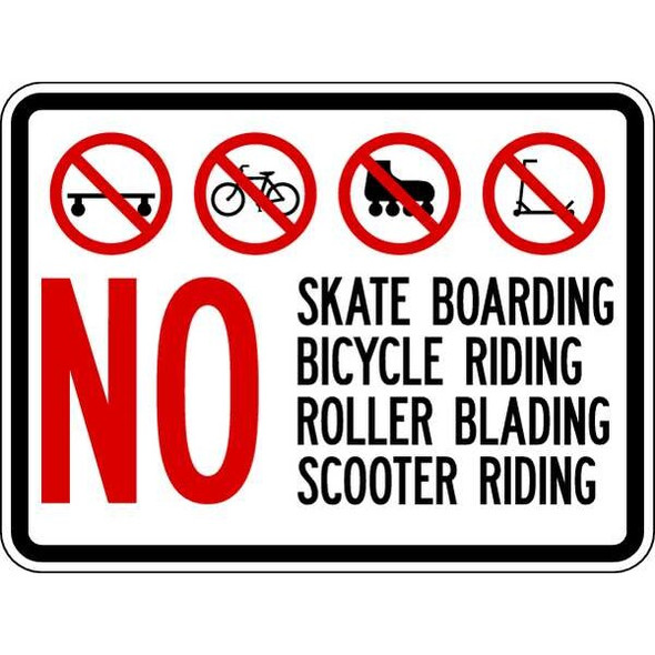 Lyle Rflctv No Skateboards Sign,18x24in,Alum BI-023-24HA