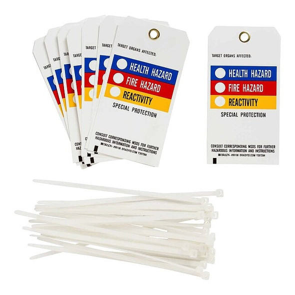 Brady Tag, Chemical Hazard, Polyester, 3 in W, 5 3/4 in H 99108