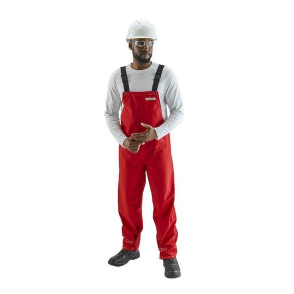 Ansell 66-662 Alphatec Breathable Red Poly Bibbed Overall, Polyester, 31 in Inseam, Red 66-662