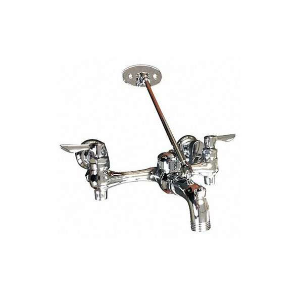 Dual-Handle Straight Service Sink Faucet, 6" to 10" Mount, Chrome 2 Hole