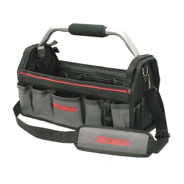 Westward Tool Tote, Black, Polyester, 11 Pockets 32PJ34