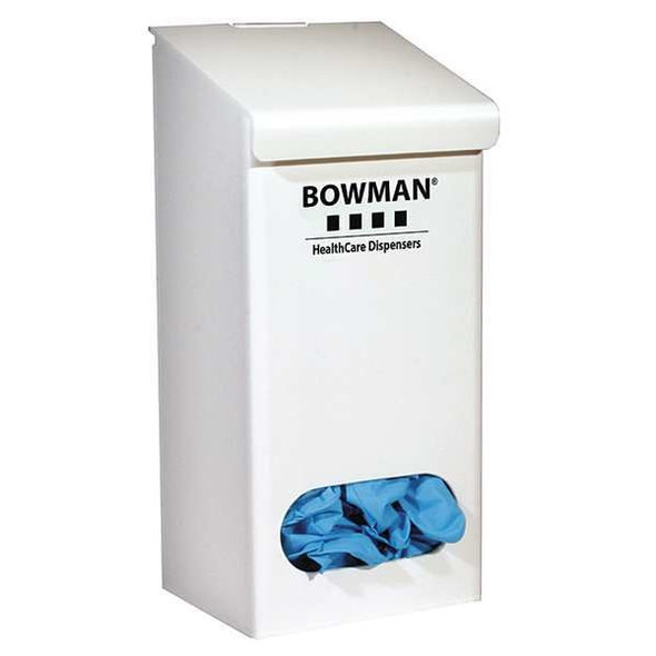 Bowman Dispensers Glove Dispenser, PVC, Holds Bulk ,White ,11-1/4 in H x 5 in W x 4-1/2 in D GC-009