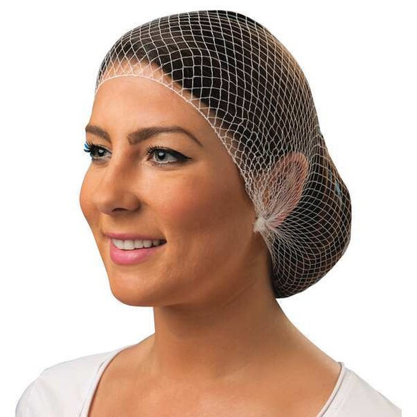 Cellucap Hairnet, Nylon, 24 in Dia., White, L, 144 PK HN3WTM