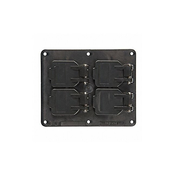 Legrand 2 -Gang Horizontal or Vertical Weatherproof Cover, 4-17/64" W 3260WBK