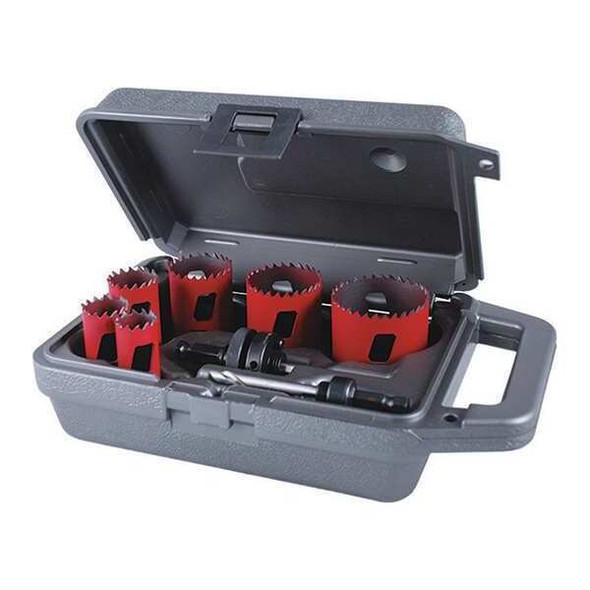 Morse Hole Saw Kit,8pcs,Sizes:0.75"-2.25" MHS04P