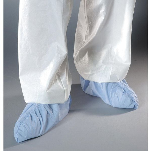 Disposable Shoe Covers, Polyethylene, Polypropylene, Blue, Slip Resistant Sole: Yes ,XL