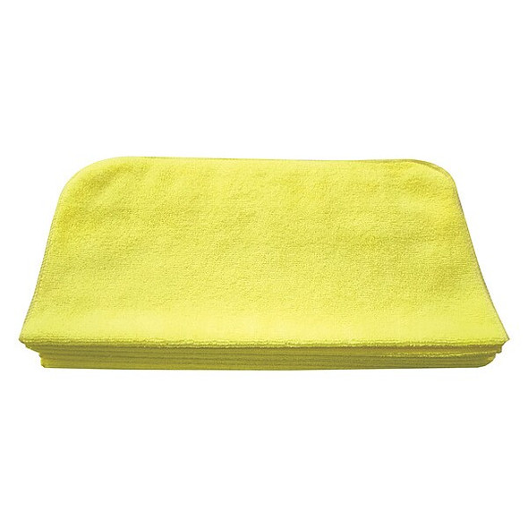 Tough Guy Microfiber Cloth Wipe 16" x 16", Yellow, 12PK 32UV12
