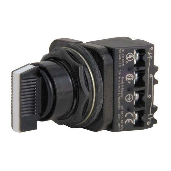 Siemens SelectorSwitch,Non-Illum,3Pos,30mm,Black 52SX2CABA1