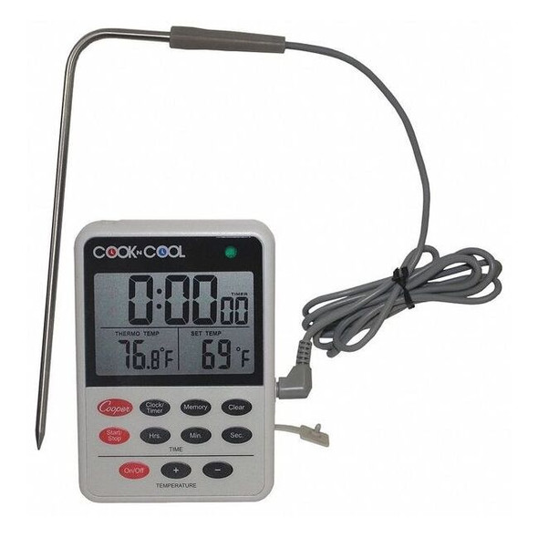 Digital Thermometer, LCD, Immersion Probe, -25 to 392 Deg.