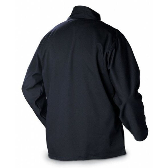 Welding Jacket, Cotton, 9 oz, 30 in Length, Snaps Closure, 1 Pockets, Navy, 5XL  244758