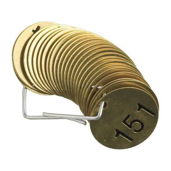 Brady Numbered Tag Set,151 to 175,25 Tags, PK25 23206