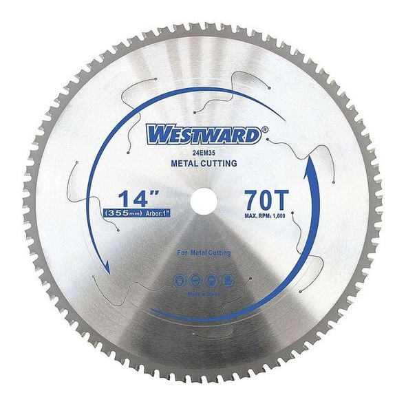 Westward CircularSawBlade,Carbide,Dia:14" 24EM35