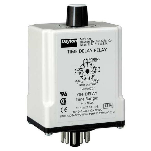 Single Function Time Delay Relay, Octal, Off Delay, 1 Functions 24V AC/DC, DPDT