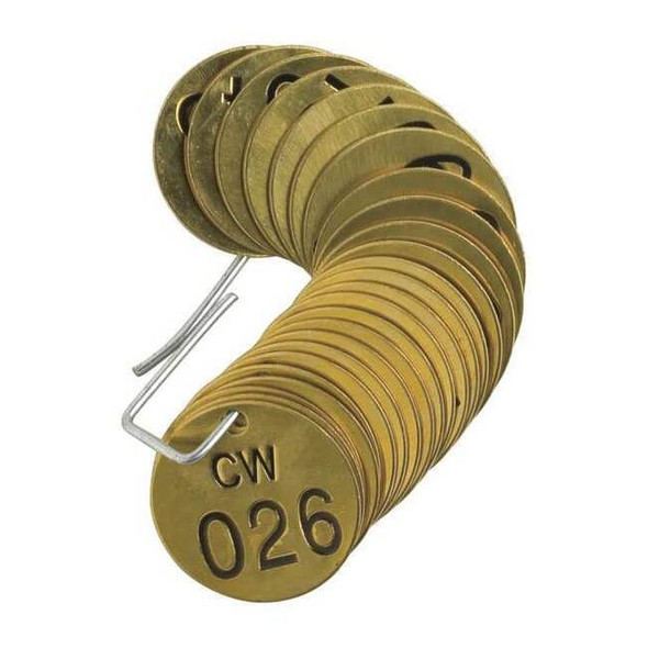 Brady Numbered Tag Set,26 to 50,25 Tags, PK25 23257