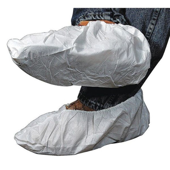 Disposable Shoe Covers, Polypropylene, White, Slip Resistant Sole: Yes ,XL  2602W
