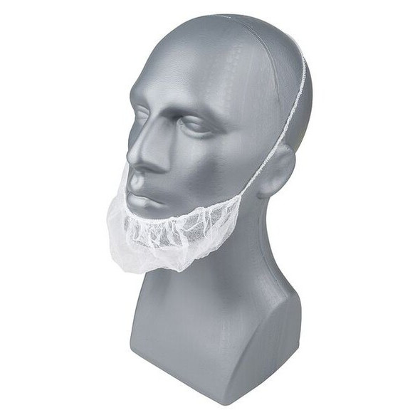 Beard Net Cover, Polypropylene, Latex-Free, White, Size Universal, 1000 Per Box