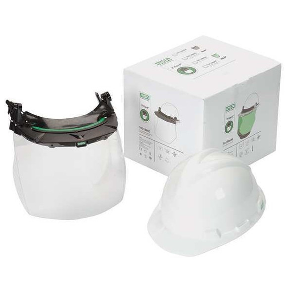 Hard Hat, V-Gard(R), Polyethylene, 4 Point Ratchet, Type 1, Class E, White