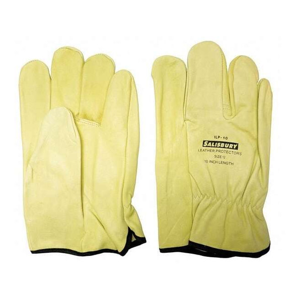 Electrical-Insulating Glove Protectors, Cowhide, 10" Length, Cream, Size 11